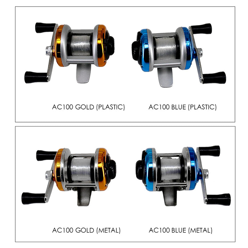 Mini Metal Drum Ice Fishing Reel – Portable Winter & Outdoor Spinning Wheel