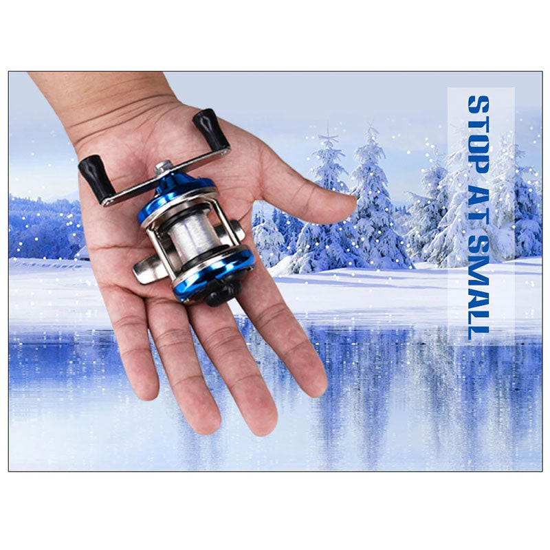 Mini Metal Drum Ice Fishing Reel – Portable Winter & Outdoor Spinning Wheel