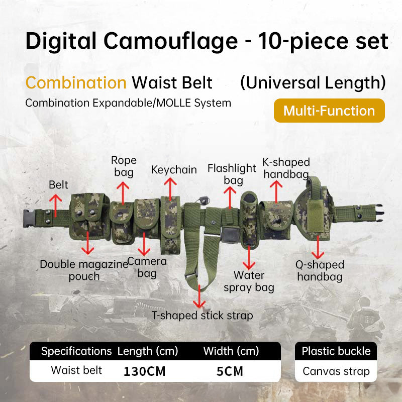 10-in-1 Operational Holster & Flashlight Pouch Set – MOLLE Compatible Duty Belt System