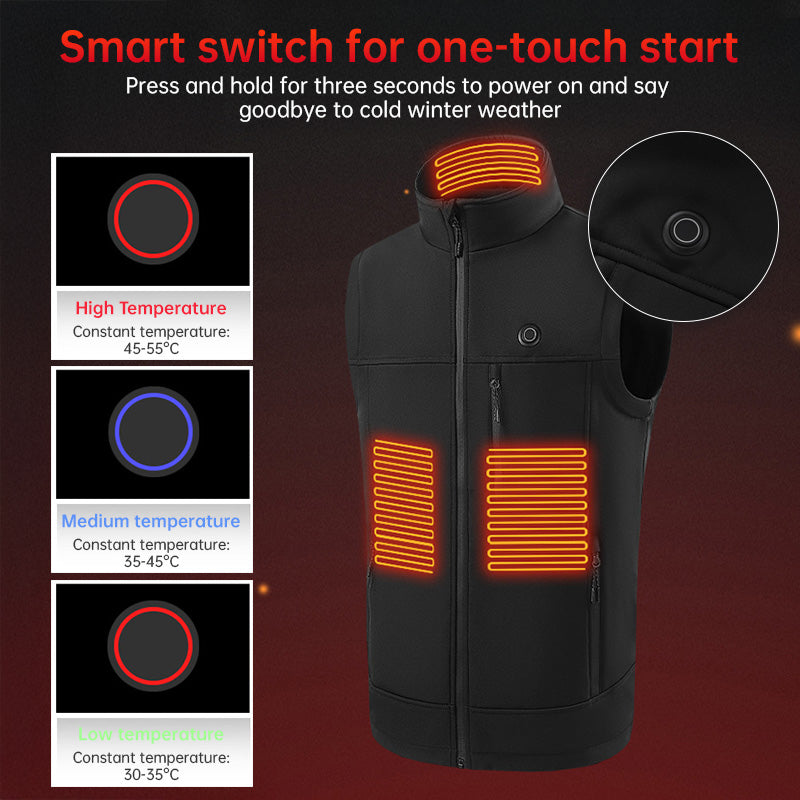 USB Heated Vest with 9 Heating Zones – Outdoor Thermal Tactical Vest