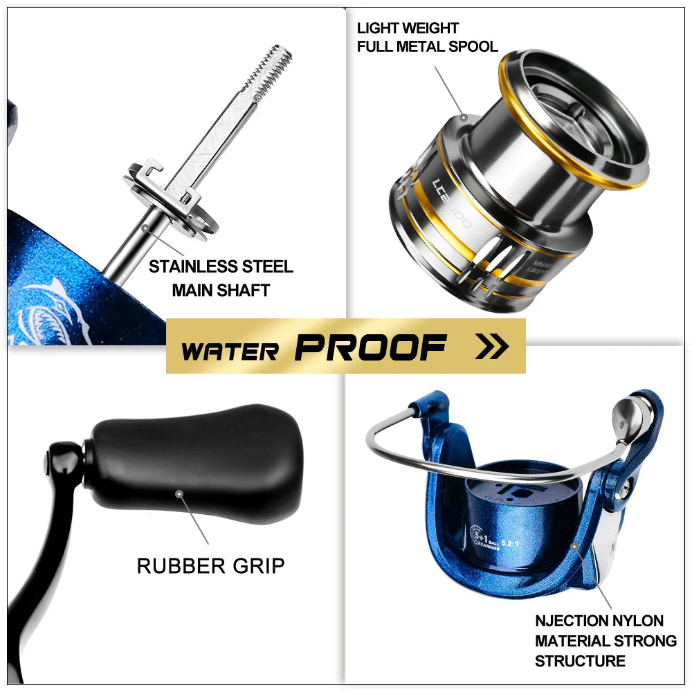 PROBEROS 5.2:1 Metal Spinning Reel – High-Speed Retrieval & Sea Fishing Ready