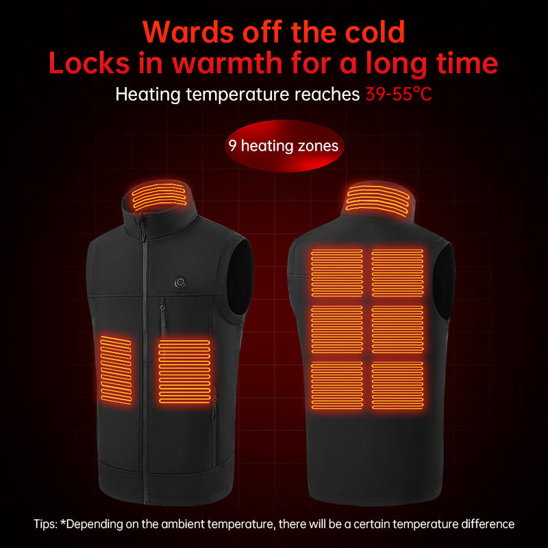 USB Heated Vest with 9 Heating Zones – Outdoor Thermal Tactical Vest