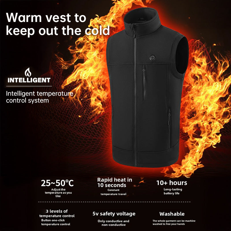 USB Heated Vest with 9 Heating Zones – Outdoor Thermal Tactical Vest