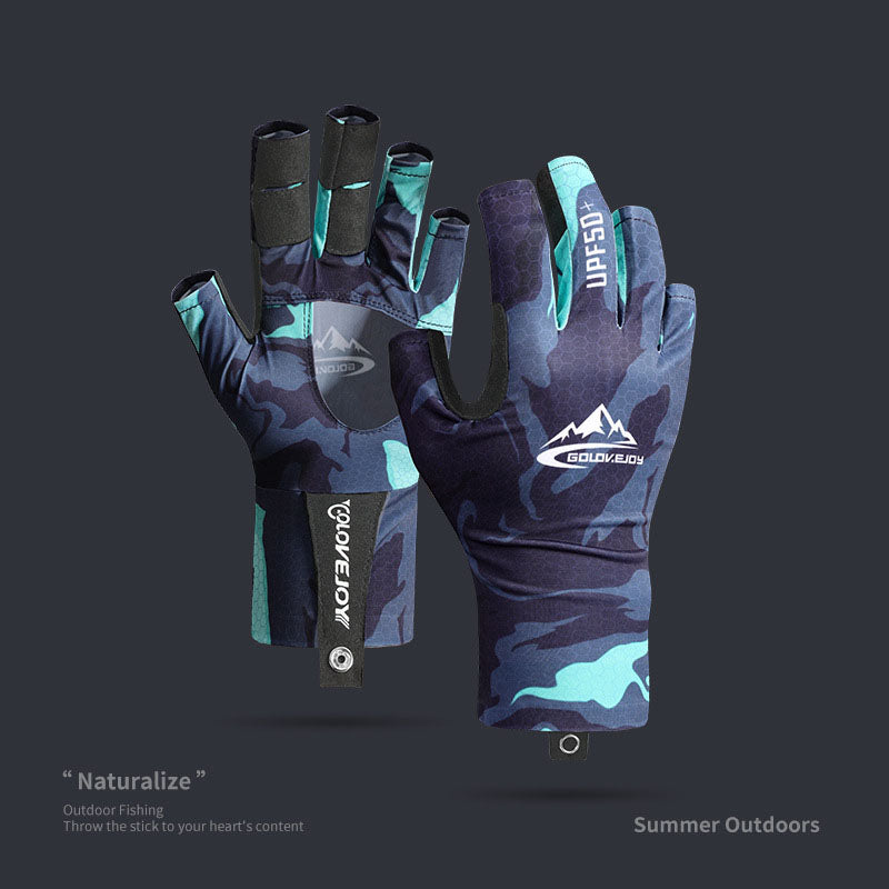 UPF50+ Tactical Fishing Gloves – Half Finger, Ice Silk & Sun Protection