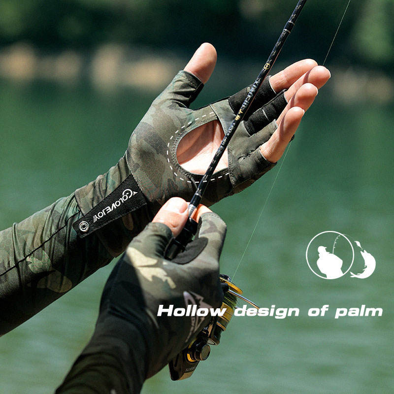 UPF50+ Tactical Fishing Gloves – Half Finger, Ice Silk & Sun Protection