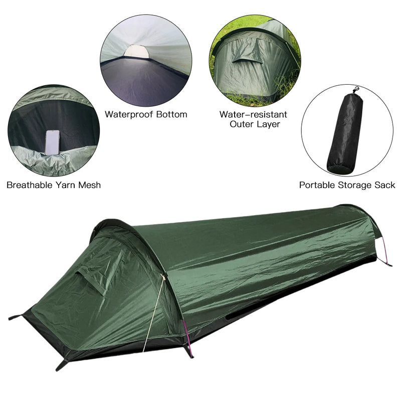 Ultralight Single-Person Camping Tent – Waterproof, Compact & Outdoor-Ready