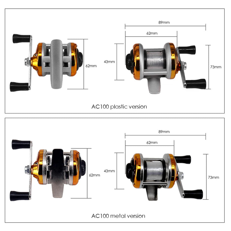 Mini Metal Drum Ice Fishing Reel – Portable Winter & Outdoor Spinning Wheel