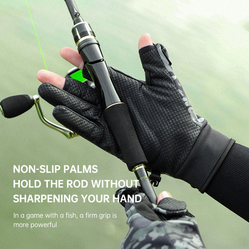 Thermal Three-Finger Fishing Gloves – Anti-Slip, Windproof & Velvet Lined
