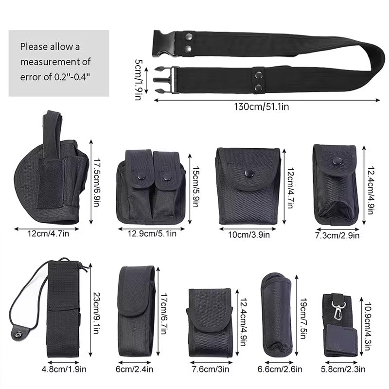 10-in-1 Operational Holster & Flashlight Pouch Set – MOLLE Compatible Duty Belt System