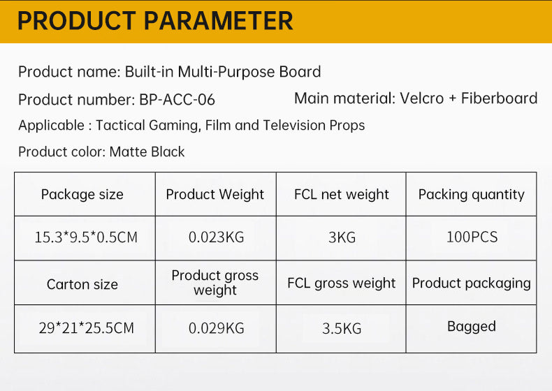 Operational Built-In Multi-Purpose MOLLE Panel