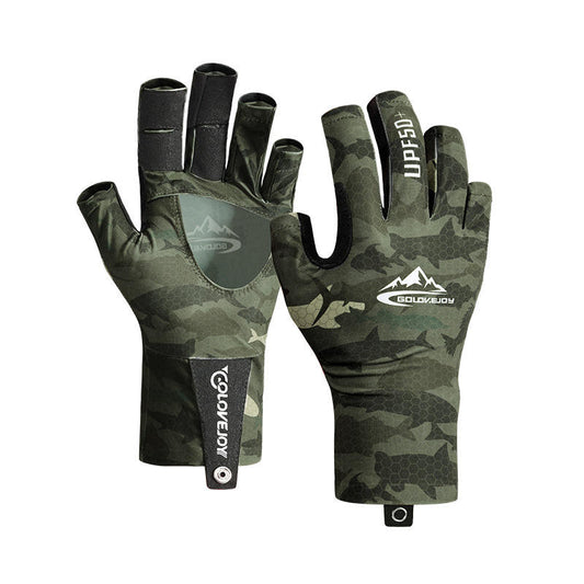 UPF50+ Tactical Fishing Gloves – Half Finger, Ice Silk & Sun Protection
