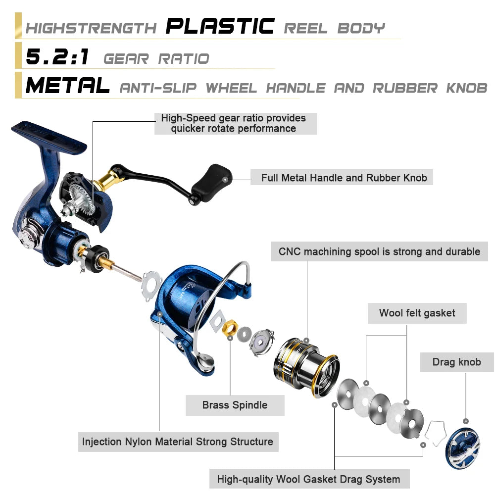PROBEROS 5.2:1 Metal Spinning Reel – High-Speed Retrieval & Sea Fishing Ready